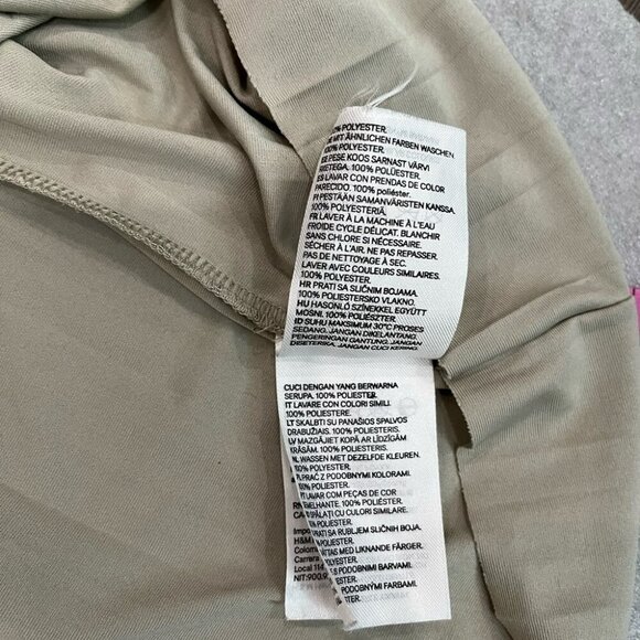 [S]H&M Dusty Green Sleeveless Pleated Dress Drawstring - Picture 9 of 9